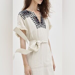 99. Madewell Embroidered Paradise Dress  Linen NWT